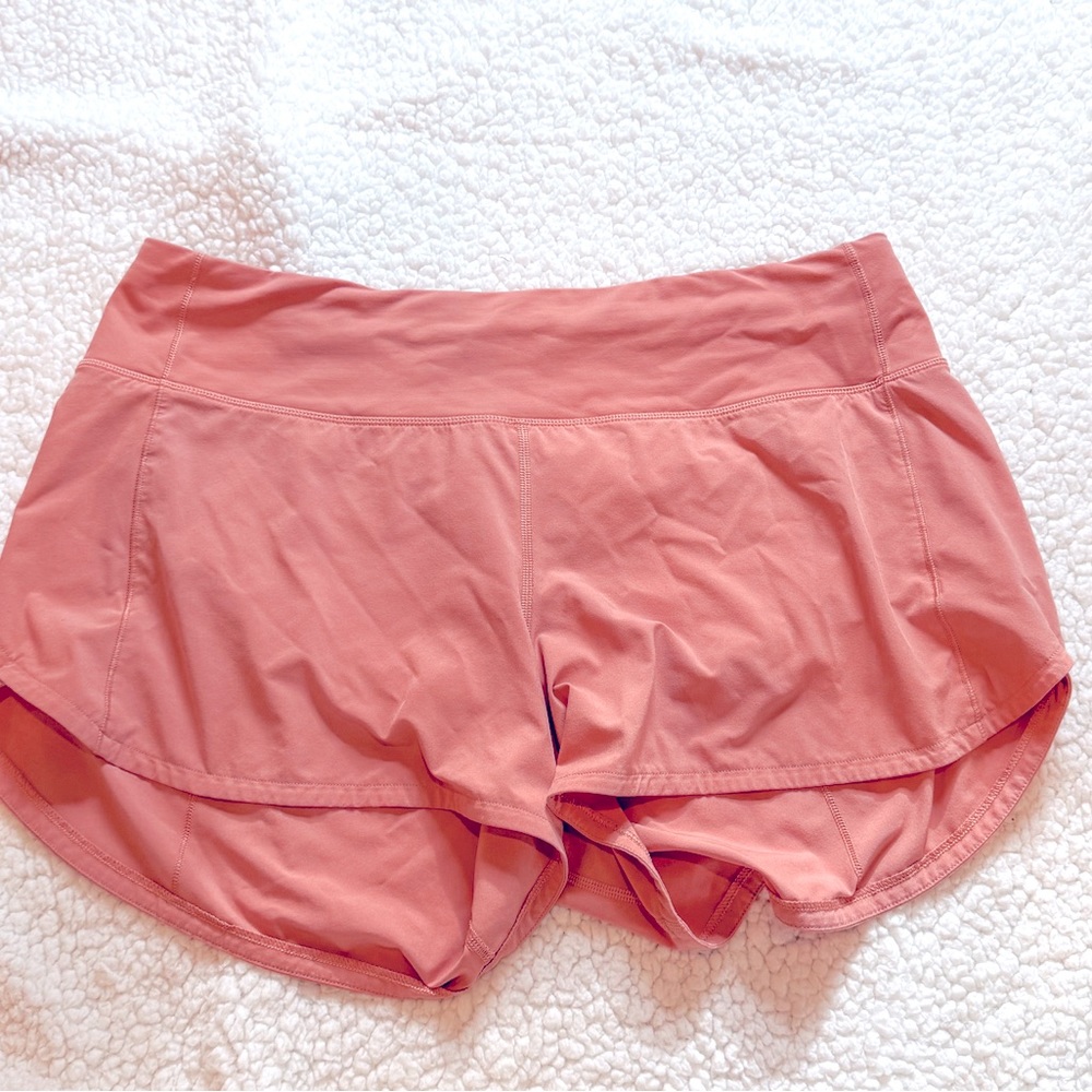 Lululemon speed up shirts 4” size 10 light pink/blush